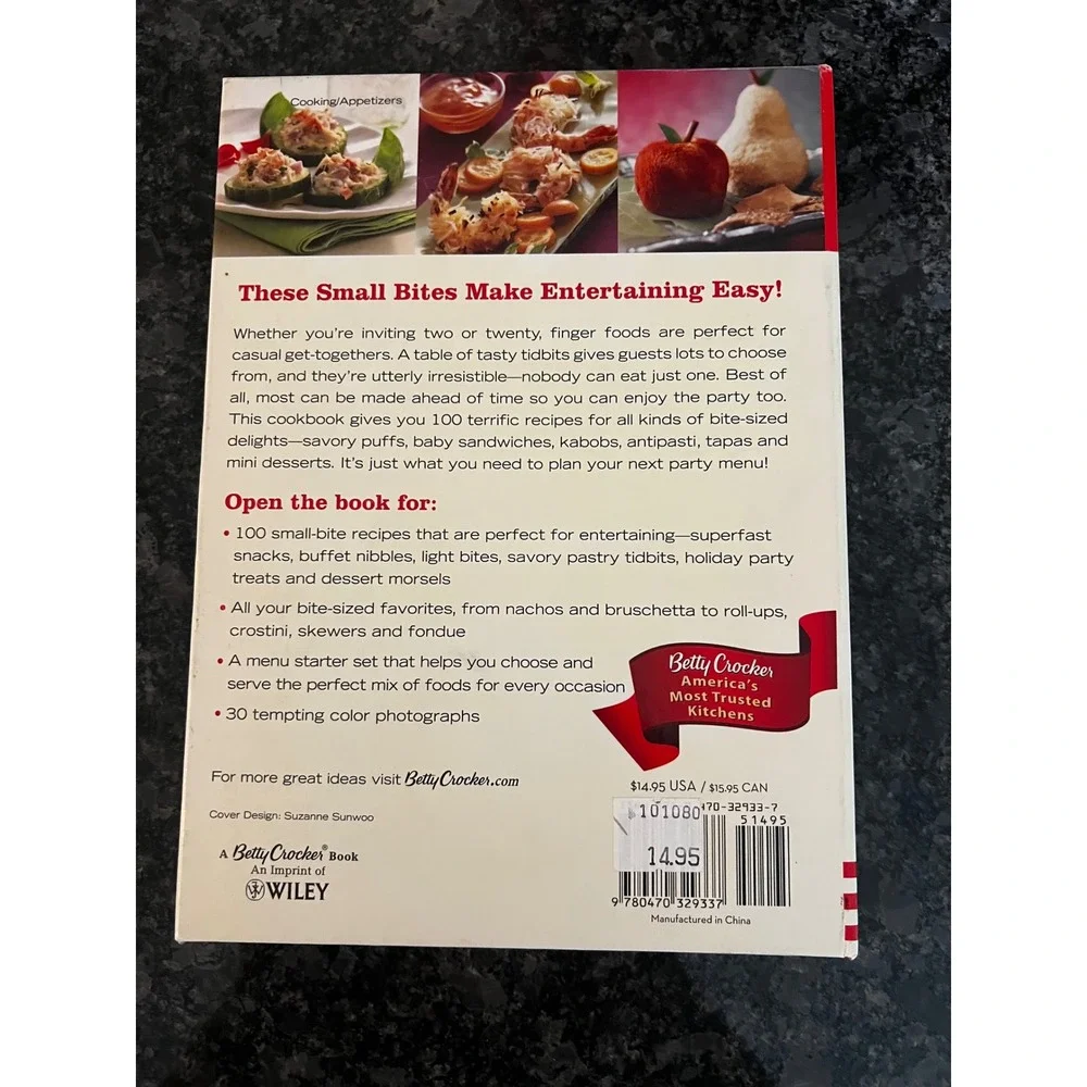 Betty Crocker Small Bites Cookbook 100 Recipes Spiral‎ Bound 2008